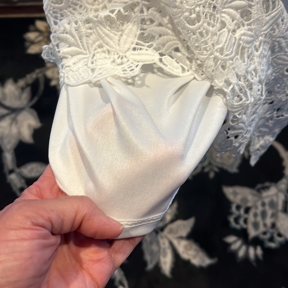 🔥Monteau Los Angeles White Lace Dress!! Size:M notice detail so beautiful! Mini - Picture 5 of 9